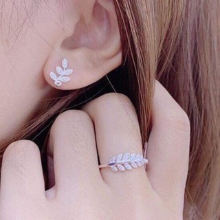 Nhẫn Bạc Nữ Wacy Lá Freesize