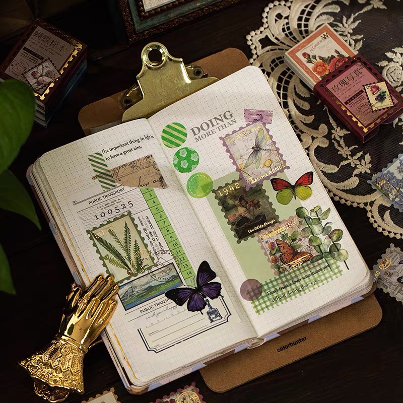 Sticker Vintage Kiểu Cổ Điển Retro Tem Dán Sổ Trang Trí Bullet journal Vintage ST35