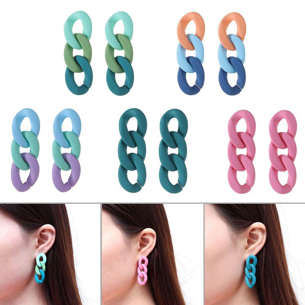 1 Khuyên Tai Acrylic Tua Rua Phong Cách Vintage Thời Trang