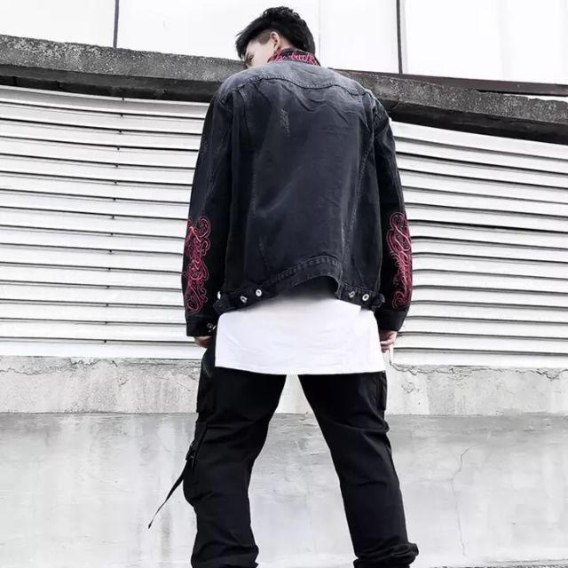 Áo khoác jeans bò thời trang UniSex Nam nữ thêu