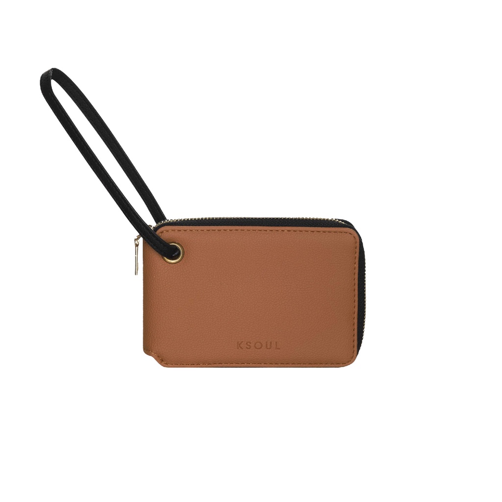 KSOUL Ví Cầm Tay Nova Long Wallet Màu Nâu Da PU