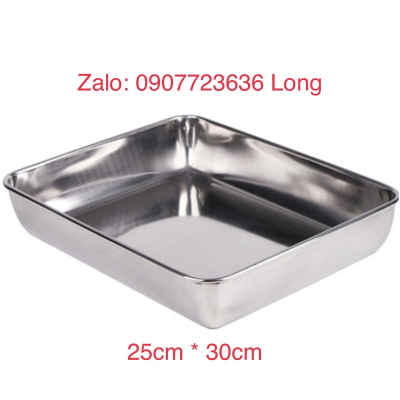 KHAY SÂU 5cm INOX DÀY Size 20cm*25cm và 25cm*30cm thích hợp nhà hàng Buffet , Quán ăn