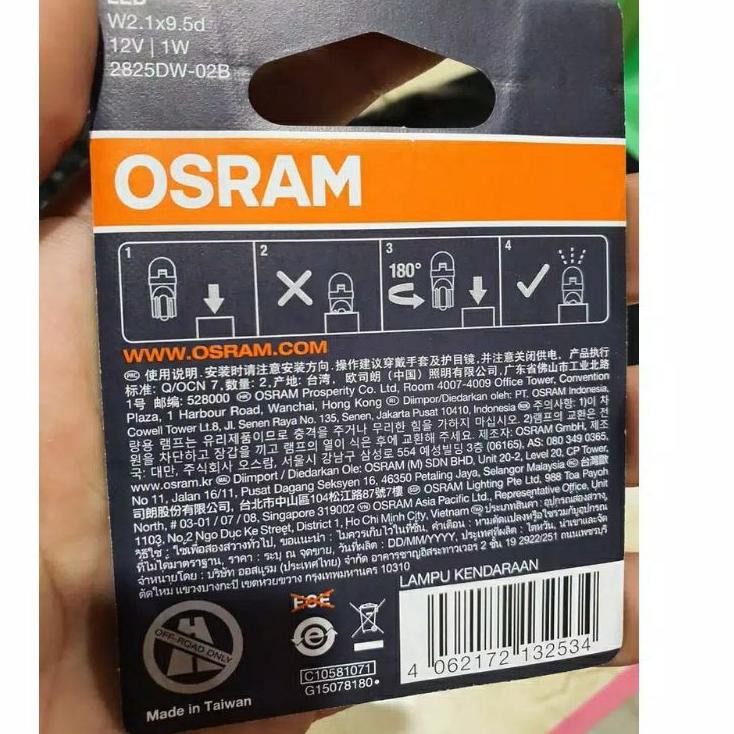 ❀❤❀Bóng đèn LED Osram T10 W5W màu trắng cổ điển 10.10