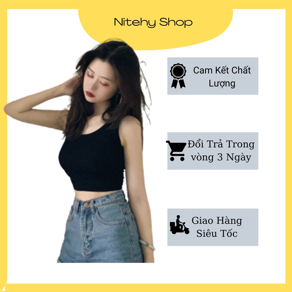 Áo croptop nữ, áo bra 2 dây bản to có mút ngực sát nách trẻ trung hiện đại NITEHY 30