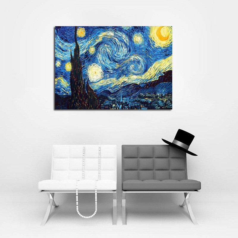 【ready stock】 "Cổ phiếu làm sẵn" DIY 5D Tranh thêu kim cương Van Gogh Starr Night Cross Hotel Bar Phòng khách nghệ thuật sống