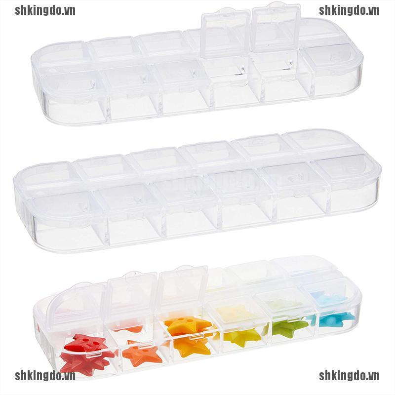 Hộp Nhựa Trong Suốt 12 Ngăn Đựng Đồ Trang Trí Móng Tay