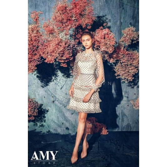 AMY STORE⤑Thanh lý váy chấm bi tay cách điệu tiểu thư sang chảnh ⇿〈Giá gốc 2.250〉