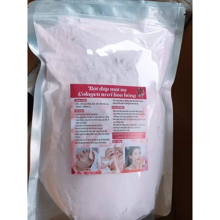 500g mặt nạ bạc hà, hoa hồng collagen handmade