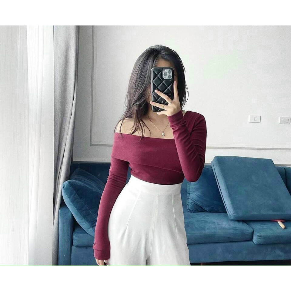 áo thun kiểu bẹt vai rút 1 bên GB19071