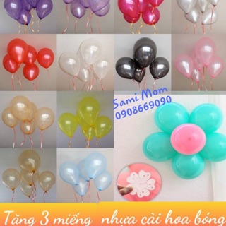 30 bong bóng nhũ , tặng 3 miếng làm hoa bóng