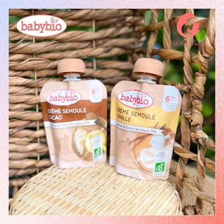 Váng sữa hữu cơ cho bé vị vani cacao babybio organic semolia vanilla cocoa - ảnh sản phẩm 1