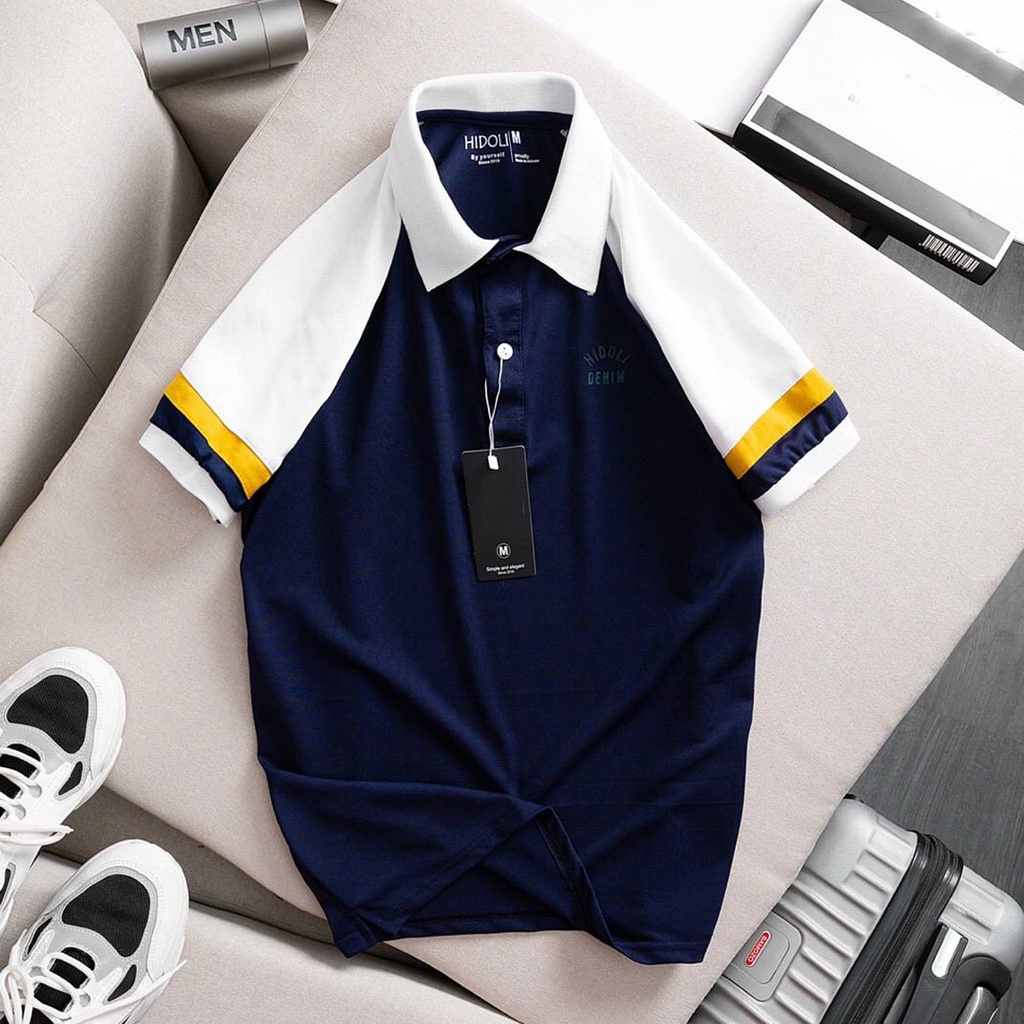 Áo thun POLO, thun nam cộc tay phối màu cá tính, logo in nổi đa màu sắc - PL05