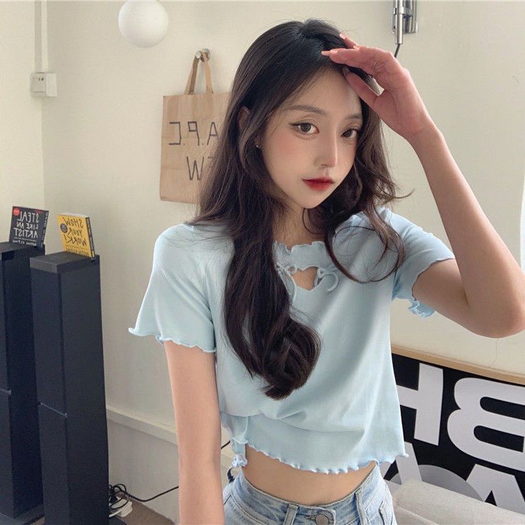 Áo Thun Nữ Dài Tay Cổ Tròn In Hình Trái Tim Thời Trang Hàn