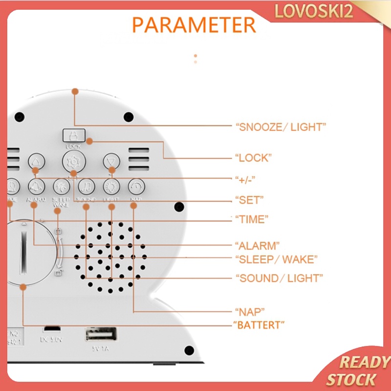 Đồng Hồ Báo Thức Kỹ Thuật Số Lovoski2 5 Màu Sắc Cho Bé