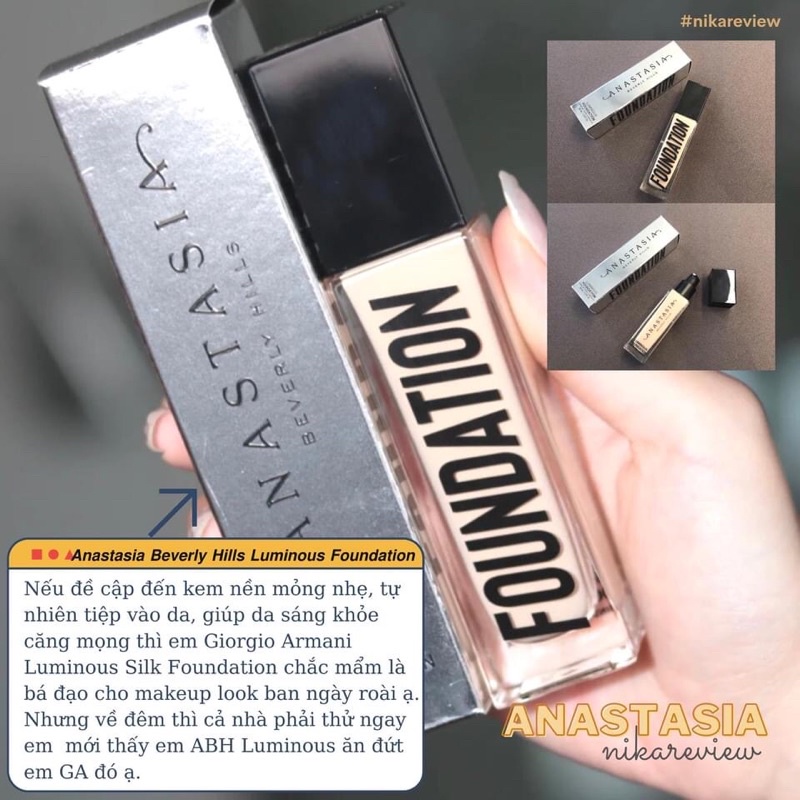 Kem nền mỏng nhẹ glowy Anastasia Beverly Hills Luminous Foundation