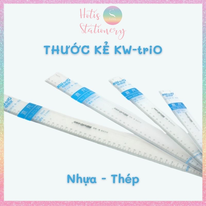 [HOTIS] Thước kẻ KW-triO bằng Nhựa/ Thép không gỉ thiết kế đơn giản, chất lượng cao, tiện dụng - Dài 15/20/30/40/50cm