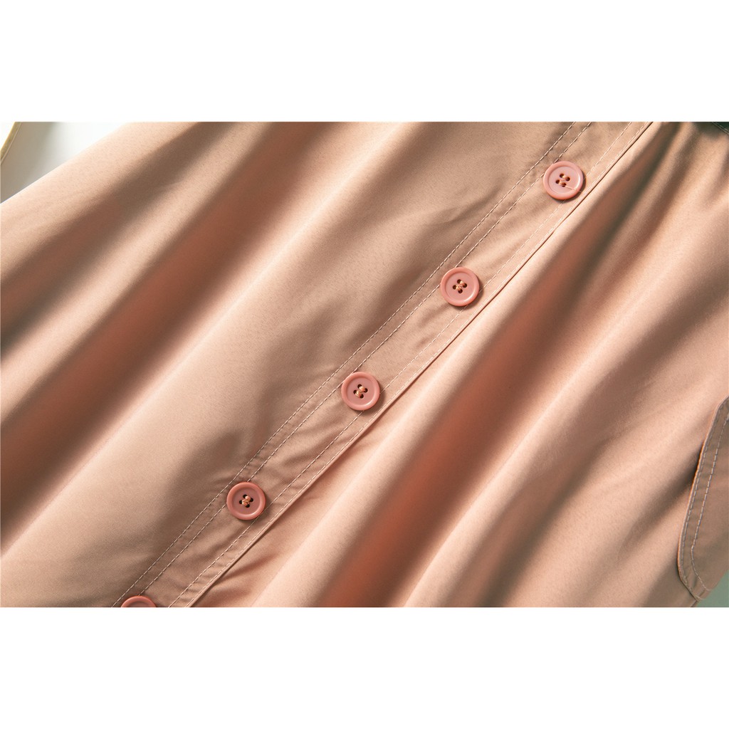 Chân váy dáng dàng đính túi cúc kèm đai vải xuông không nhăn free size VAY108