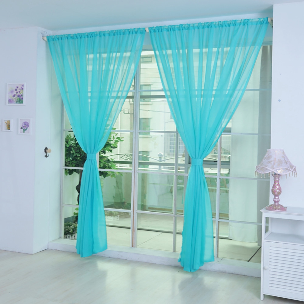 rèm cửa sổ Vải Tuyn Mỏng Màu Trơn 1x2m