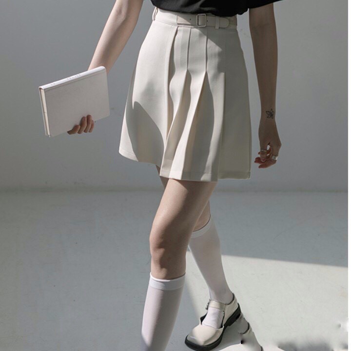 Chân váy đen trắng xếp ly ngắn nữ eo cao hè phong cách tennis ôm dáng chữ a Mophus MV012 | BigBuy360 - bigbuy360.vn