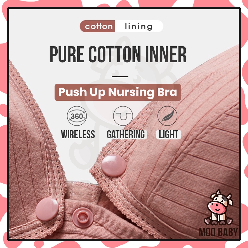 Áo Ngực Cotton Không Đường May Thoáng Khí Hỗ Trợ Mẹ Chăm Sóc Bé