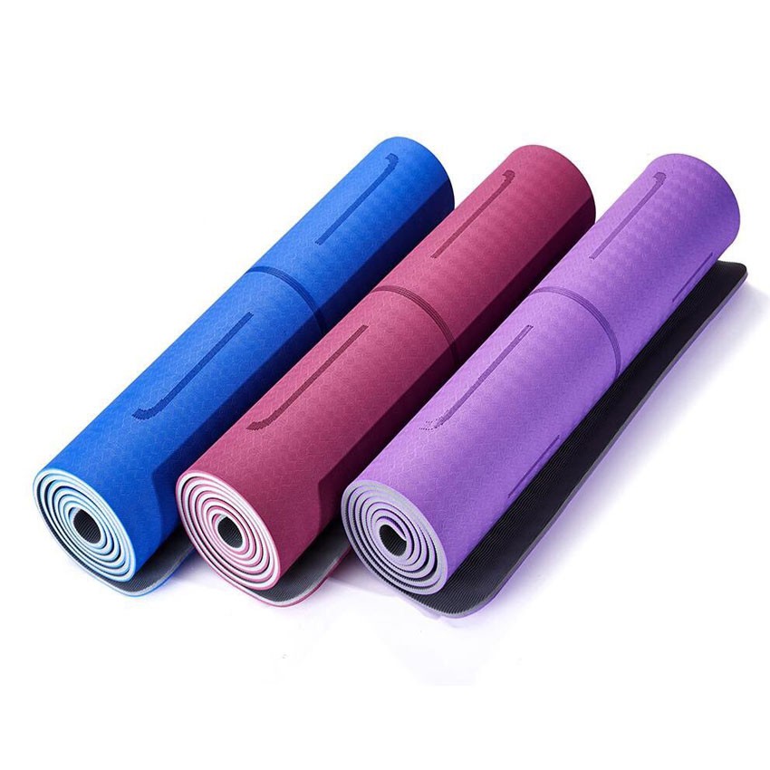 Thảm định tuyến TPE 2 lớp cao cấp 6mm, thảm tập thể dục tại nhà, thảm tập yoga định tuyến, thảm yoga định tuyến cao cấp