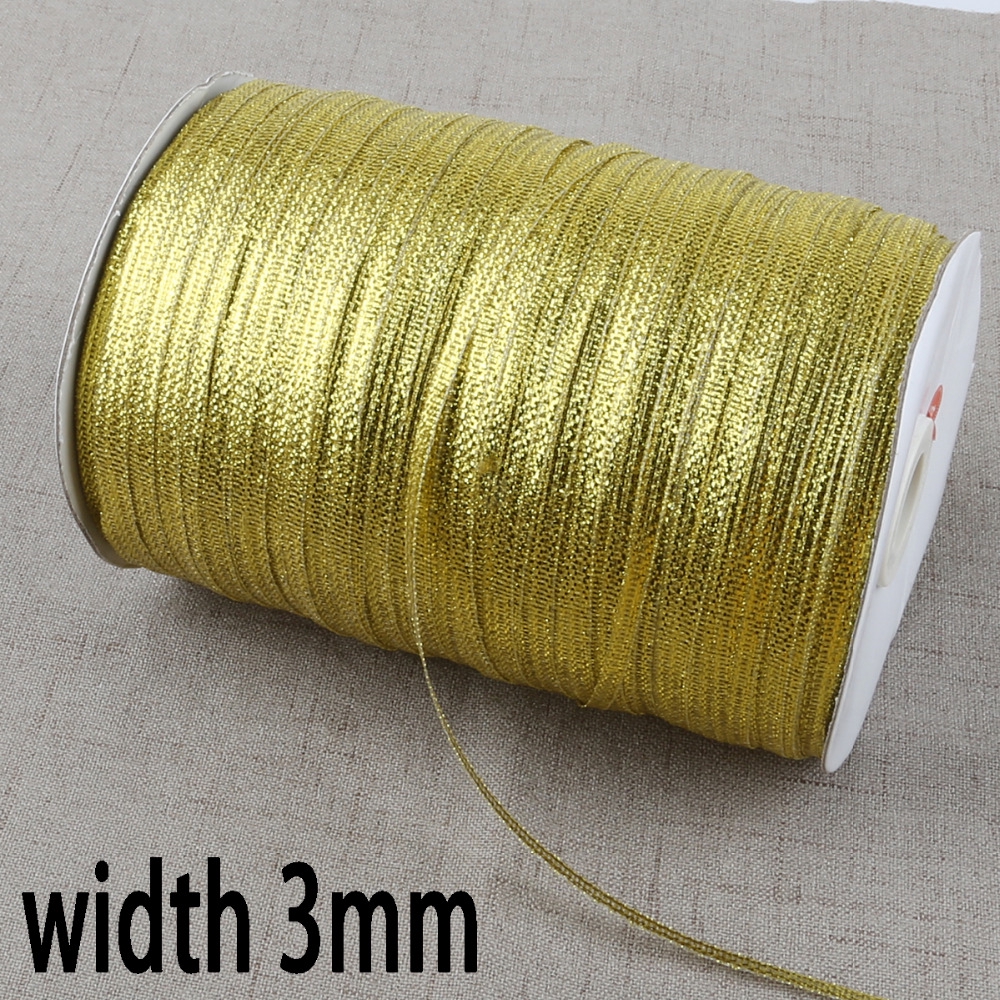 Cuộn Dây Ruy Băng Kim Tuyến Bằng Satin 20 Yard 1 / 8 ''  Dùng Gói Quà Cưới