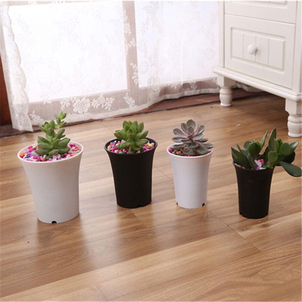 Chậu Hoa Bằng Nhựa Màu Trắng Hình Tròn Tiện Dụng