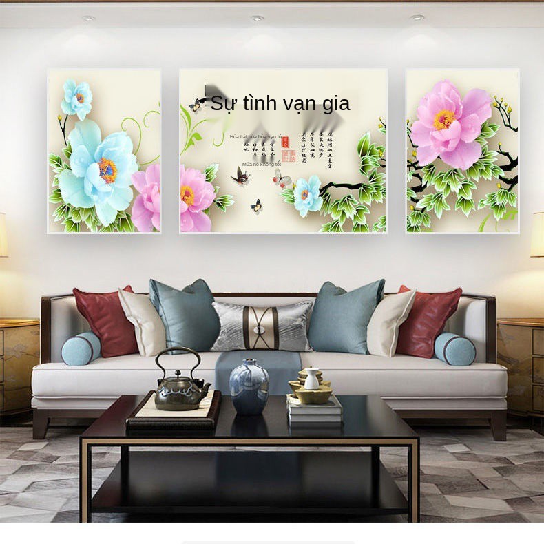 ☃✤Nền sofa bức tranh trang trí tường đơn giản và không khí cao cấp nai sừng tấm phòng khách Bắc Âu các bộ ba Wans