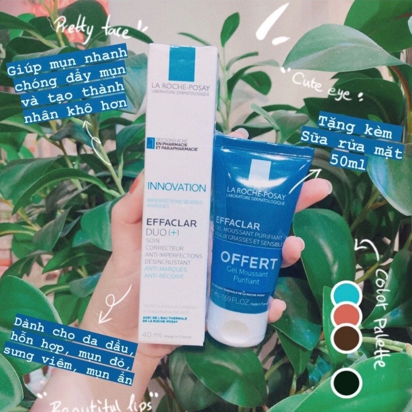 Set Kem Giảm Mụn La Roche Posay - Tuýp Duo+ (40ml) tặng Sữa Rửa Mặt Effaclar (50ml) - licyhouse