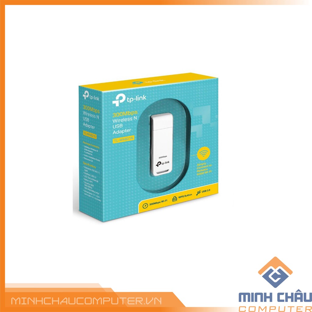 Card mạng TP-LINK TL-WN821N Wireless USB chuẩn N 300Mbps - Hàng chính hãng - Bảo hành 24 tháng