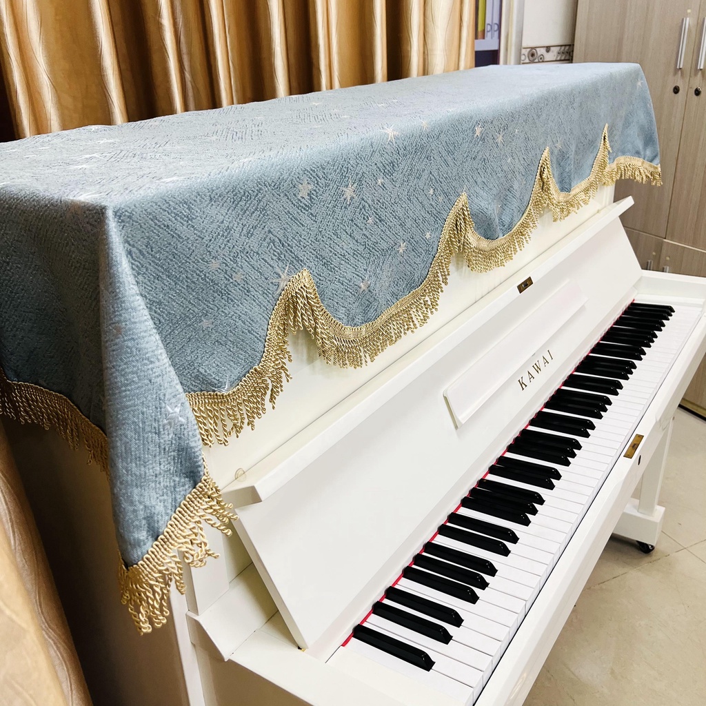 Khăn phủ đàn Piano mẫu ngôi sao xanh