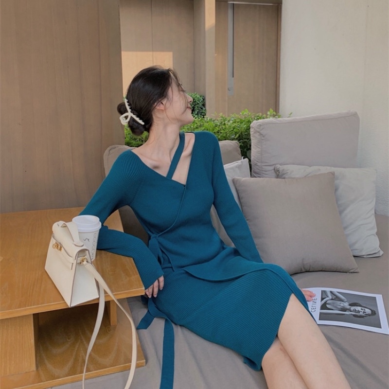 Váy len dáng suông mỏng nhẹ nhàng thời trang Hàn Quốc