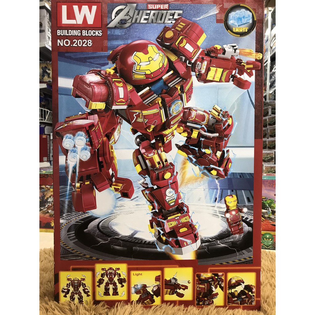 Đồ chơi lego lắp ráp xếp hình mô hình robot hulkbuster iron man người sắt (No.2028) 912 pcs