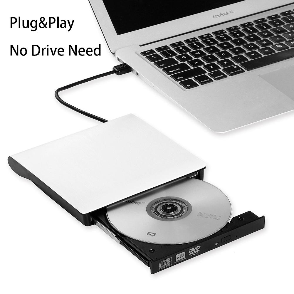 2018 Slim bên ngoài USB 3.0 DVD RW CD Writer Drive Burner Reader Player cho máy tính xách tay