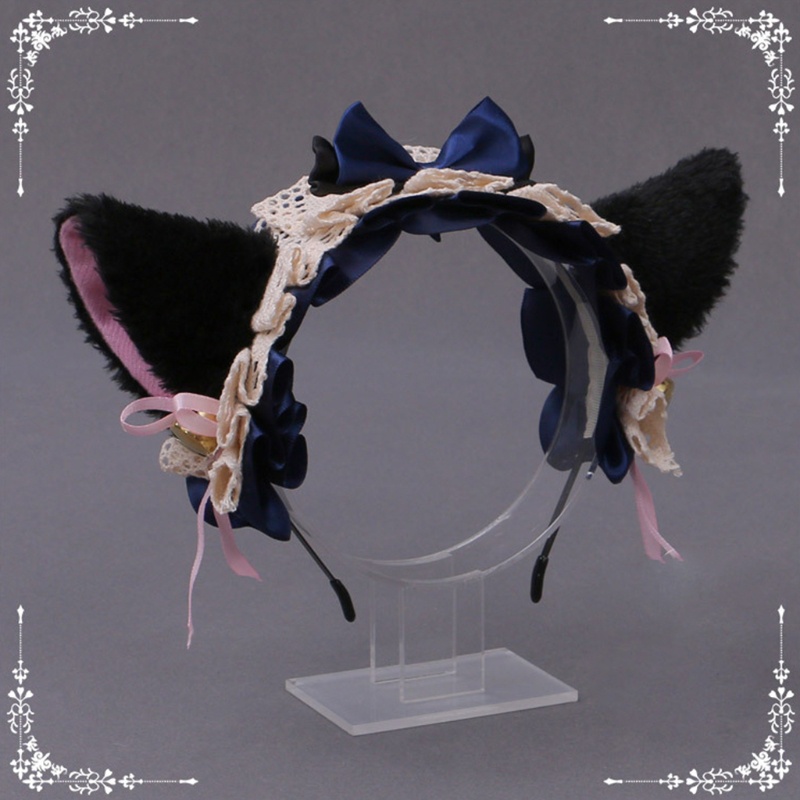 Flgo Msquerde Hl Halloween Kiy Ers Bndn Loli Ruy Băng Thắt Nơ Hir Hoop nime Cosply Cosume niml Hedbnd