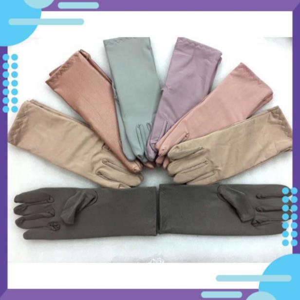 Găng tay nữ thun lạnh loại ngắn chống nắng chống tia UV
