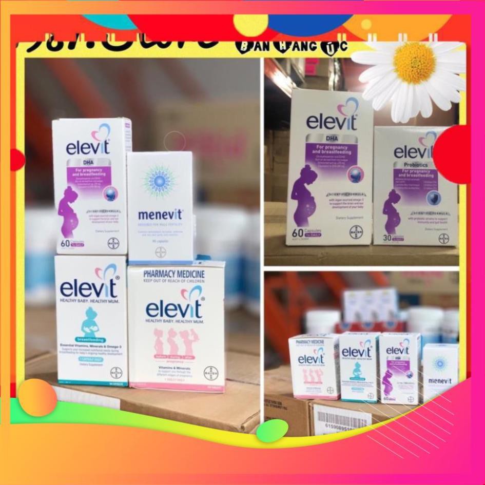 (Date 2023) Combo Vitamin Elevit, Elevit DHA, Men Elevit, Úc