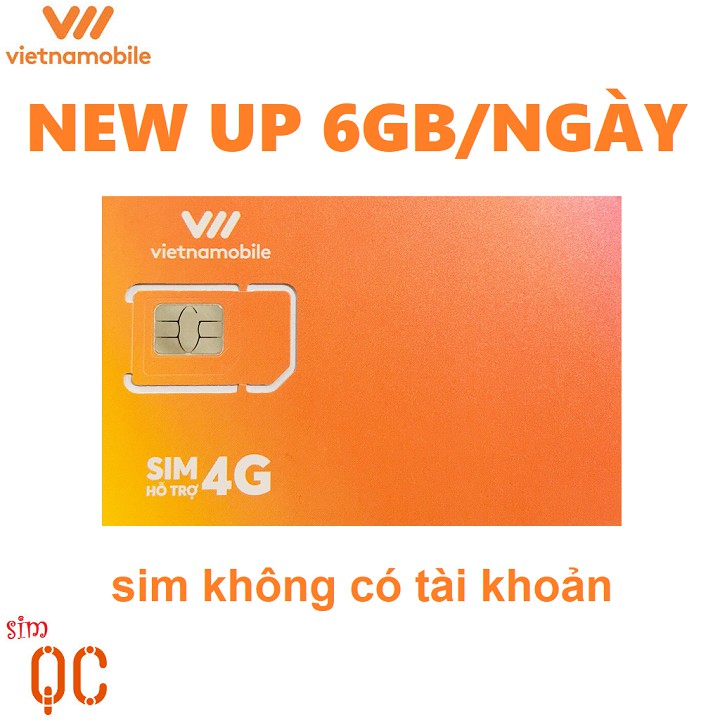 Sim 4G siêu thánh UP 180GB vietnamobile không có tài khoản