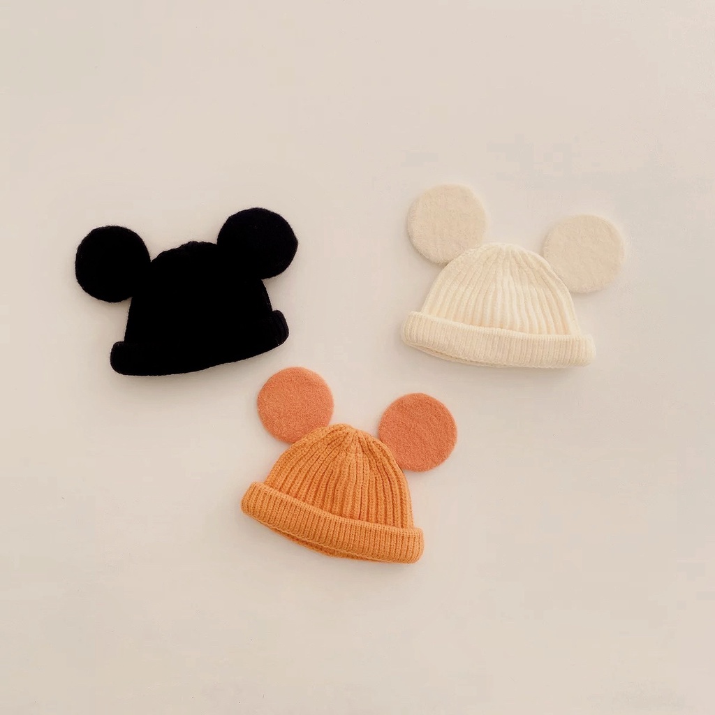 Mũ Len Hình Chuột Mickey Dễ Thương Cho Bé 1.5-3 Tuổi