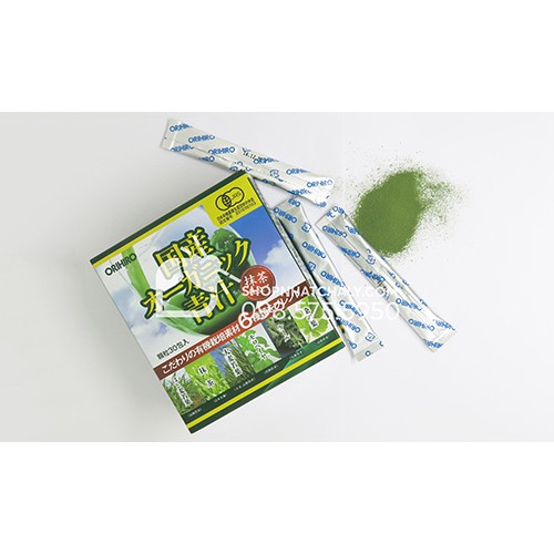 Bột rau xanh cải xoăn hữu cơ Aojiru Orihiro 100% Organic 30 gói x 2g Nhật nội địa