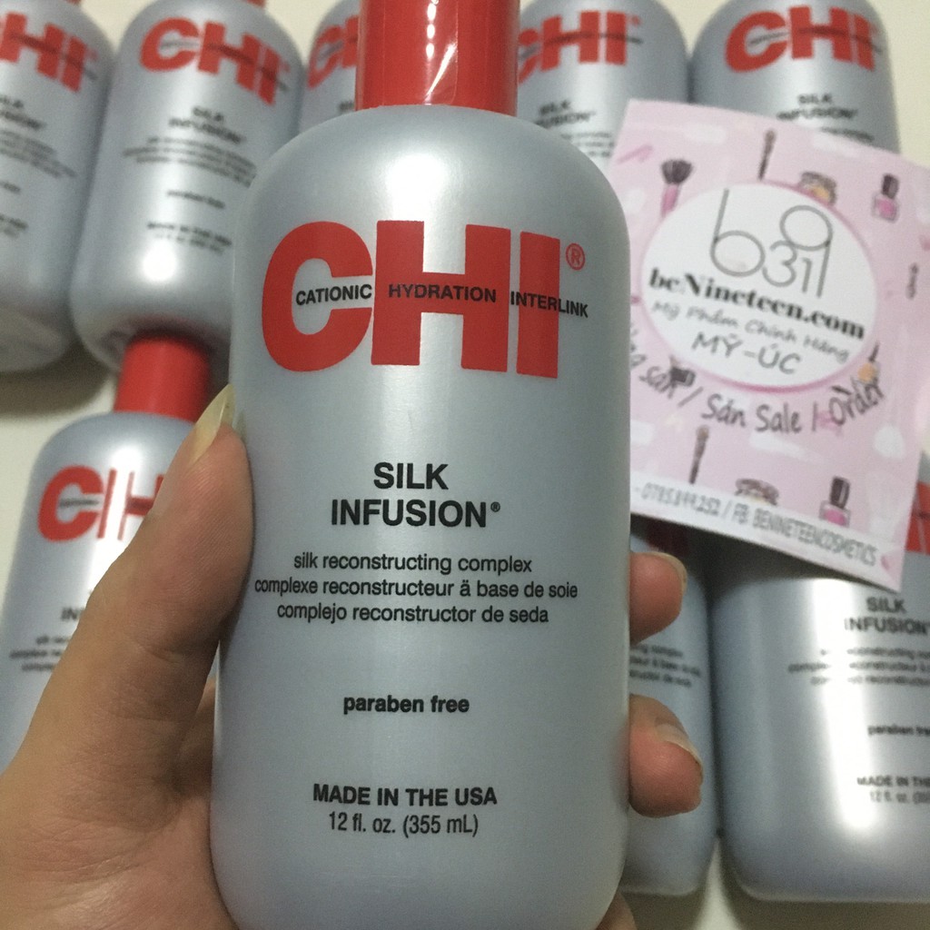 [355 ML] Tinh Dầu Dưỡng Tóc CHI Silk Infusion Tóc Bóng Mềm Mượt Chắc Khỏe Thơm Lâu 177ml / 355 ml [beNineteen]