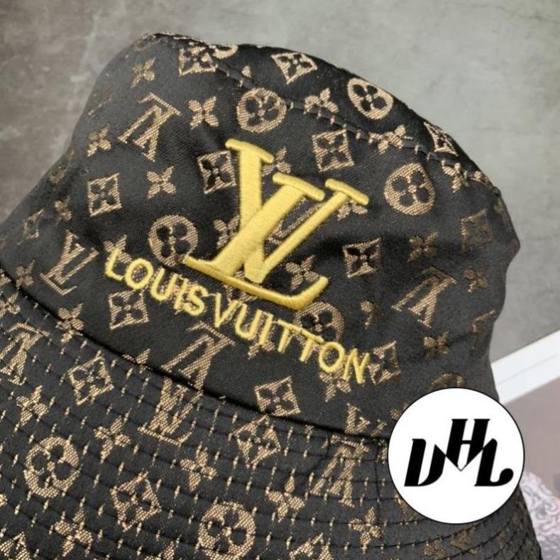 Mũ Bucket LV in Vàng Form Cụp Thời Trang Unisex Nam Nữ