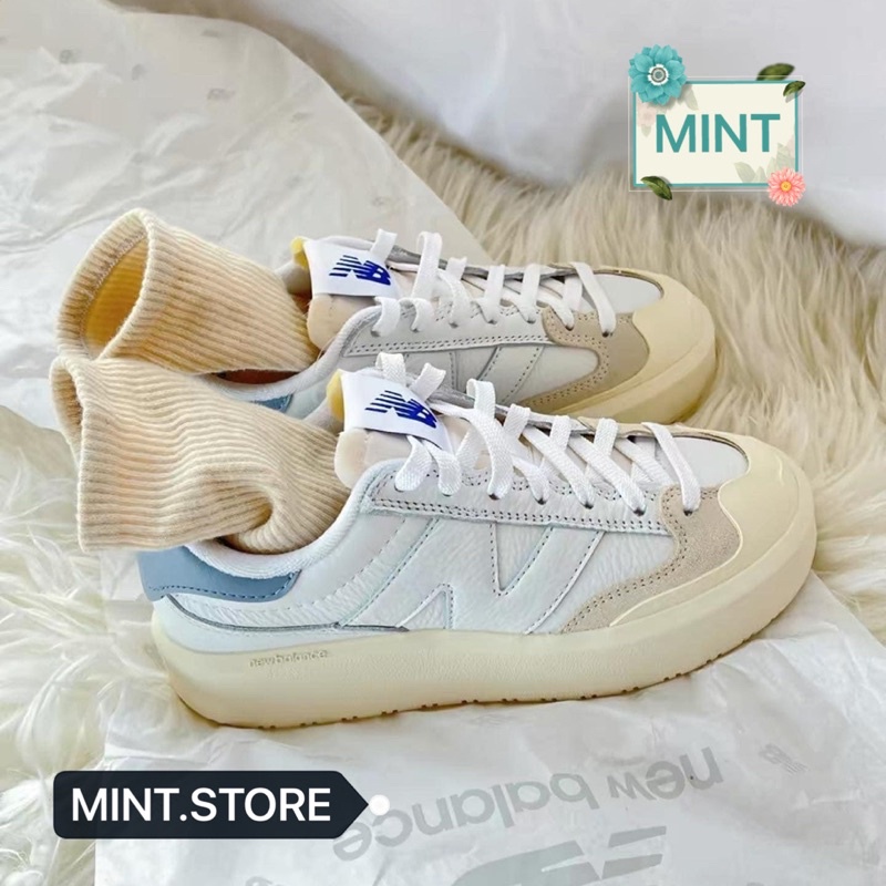 Giày sneaker CT302 gót xanh than baby da nỉ