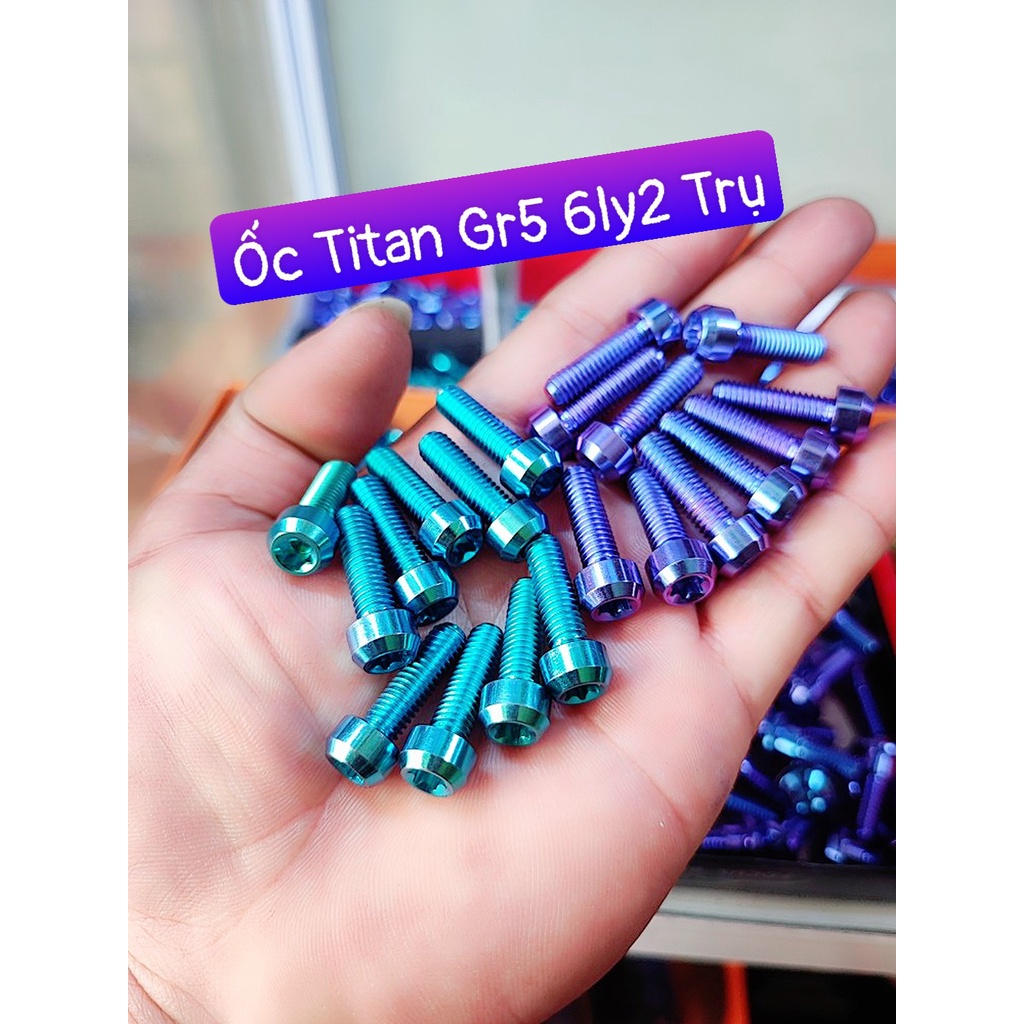 Ốc TiTan Gr5 6Ly10 6Ly2 6Ly3 Gắn Nón Bảo Hiểm Ốp Pô Che Sên Xe Máy