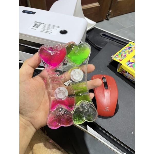 Đồ trang trí , đồng hồ cát lỏng hình 2 trái tim - Đồng hồ thả dầu hình trái tim trang trí , quà lưu niệm ý nghĩa