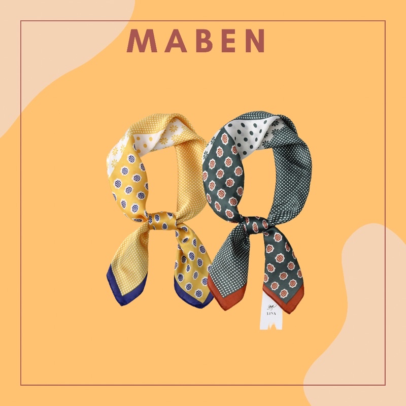 Khăn turban lụa vuông size 70x70cm - Maben