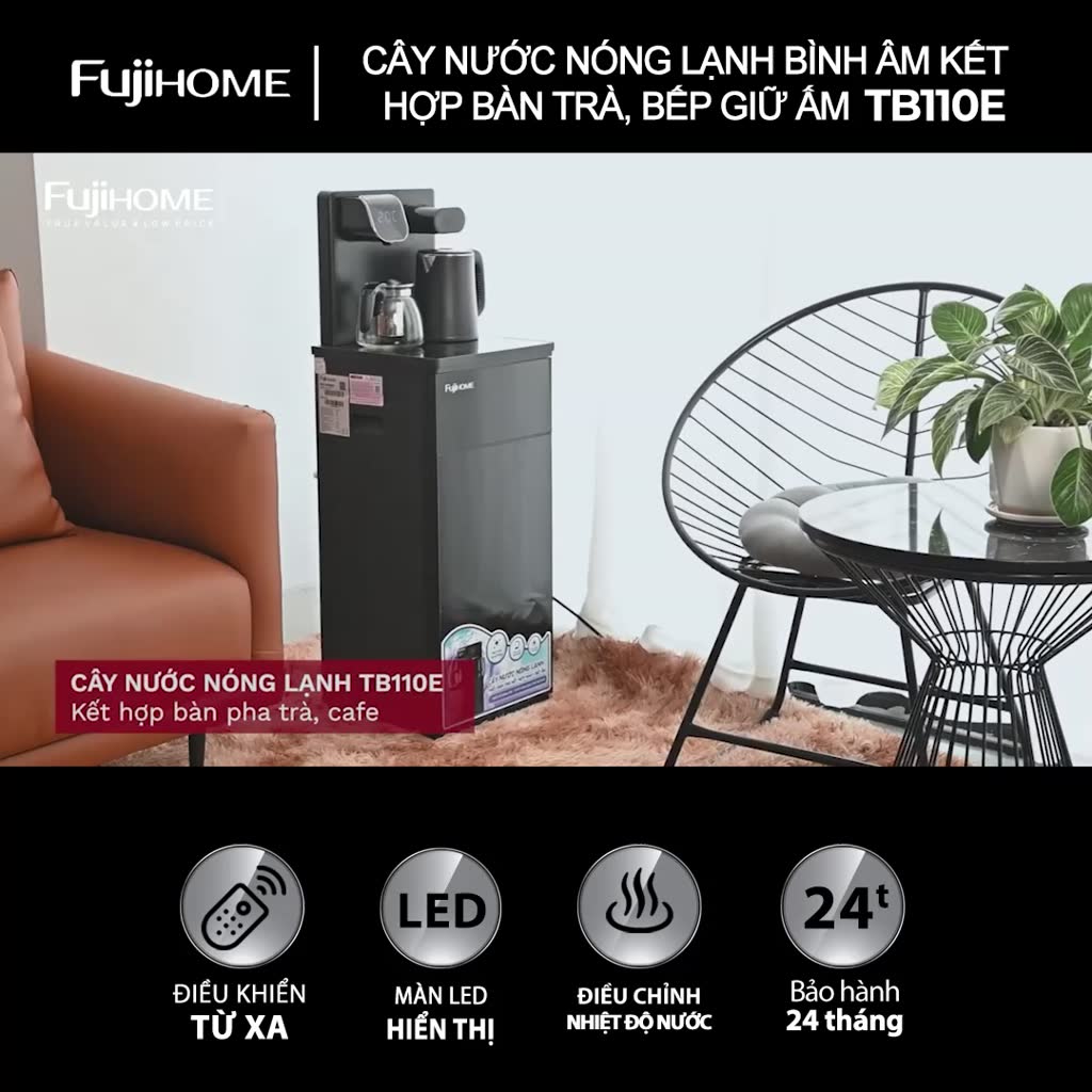 Cây nước nóng lạnh bàn trà, cafe Fujihome nhập khẩu, máy nước nóng lạnh bình âm điều khiển từ xa cài đặt nhiệt độ sôi | BigBuy360 - bigbuy360.vn