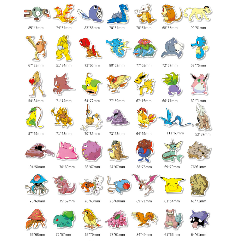 Giảm giá Set 100 miếng dán trang trí hình pokemon đáng yêu - BeeCost