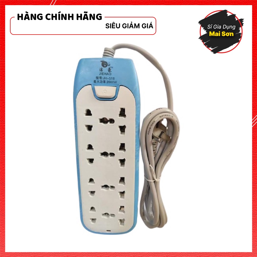 Ổ Cắm Điện Thông Minh Phích Cắm Điện 3 Chấu Màu Sắc Thẩm Mỹ Có Công Tắc Chống Giật An Toàn Dây Dài 1.7M