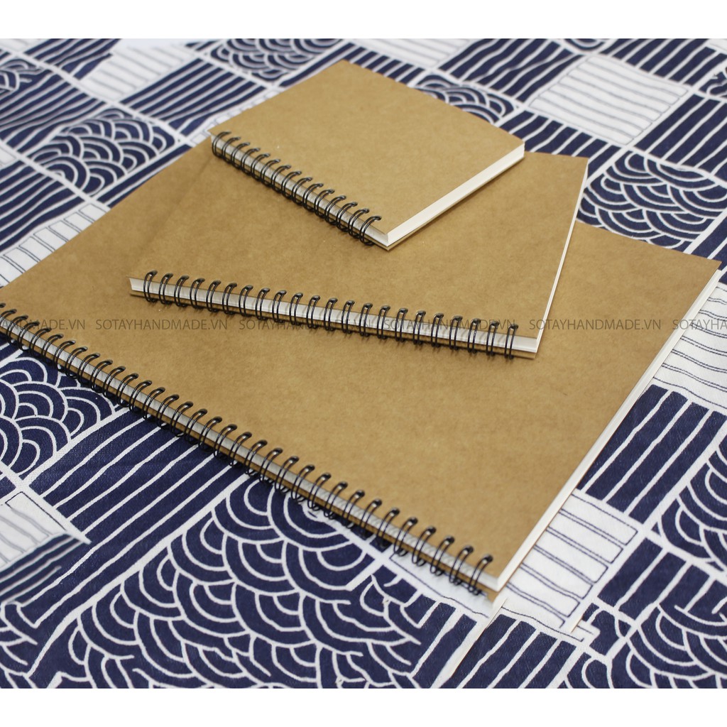Sổ tay vẽ chì - Sổ Sketchbook nhiều khổ - A4 A5 A6 - bìa kraft - kem trơn 100gsm
